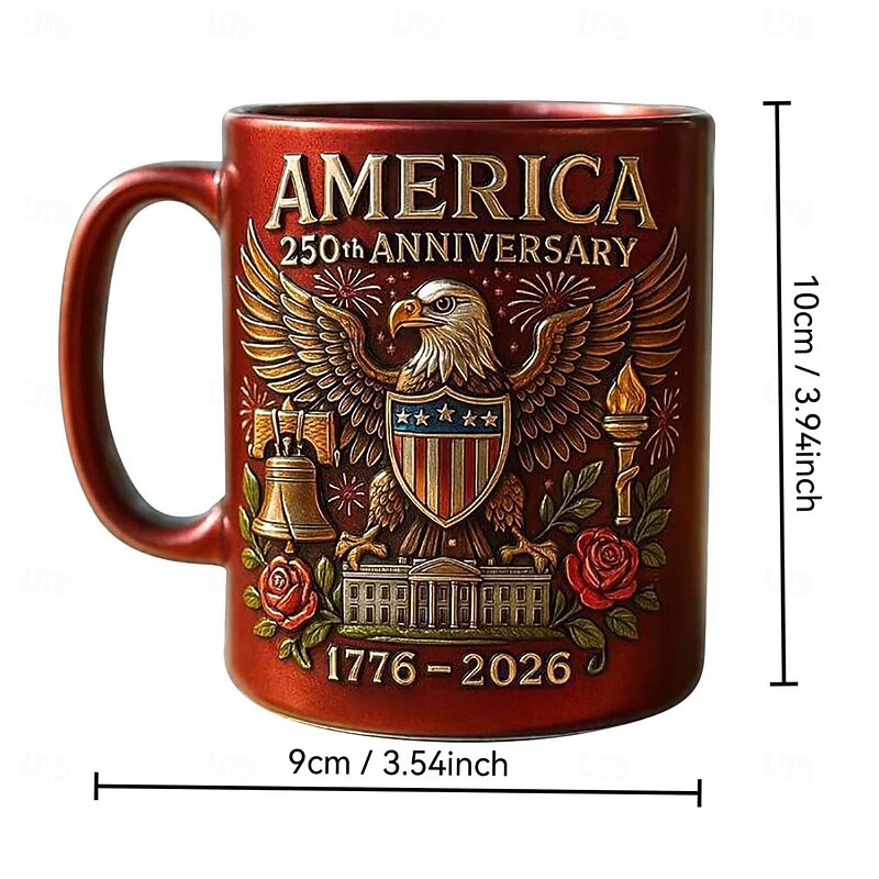 “We the People” Patriotic Independence Day Gift Set: 250th Anniversary of the United States of America Bottle and Glass Set