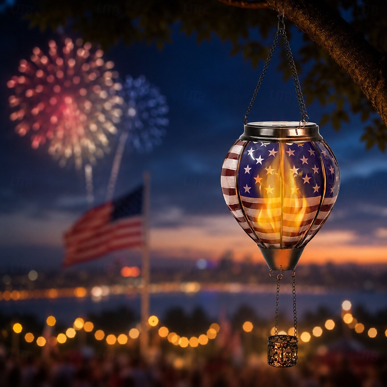 Solar-Powered Hot-Air Balloon Lantern for the 250th Anniversary of the United States' Independence Day