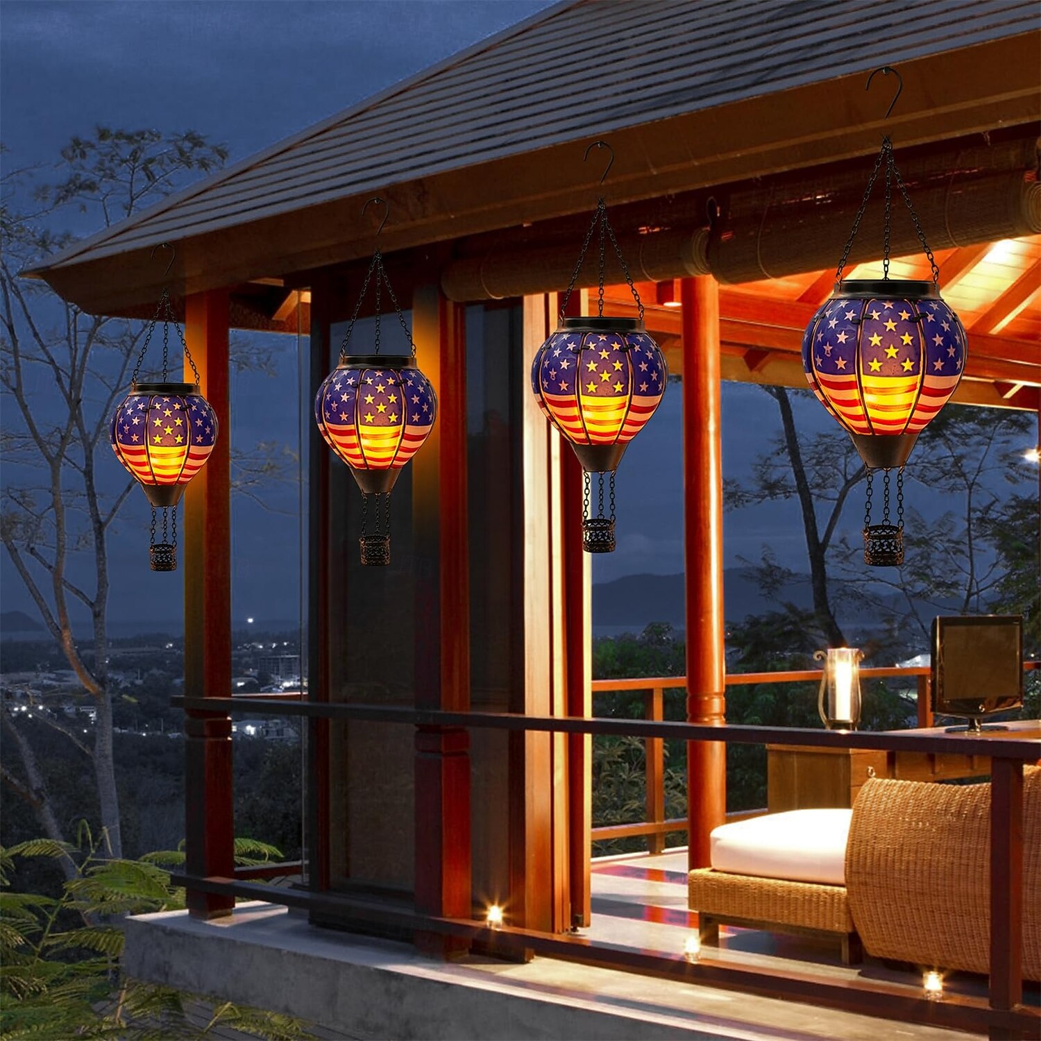 Solar-Powered Hot-Air Balloon Lantern for the 250th Anniversary of the United States' Independence Day
