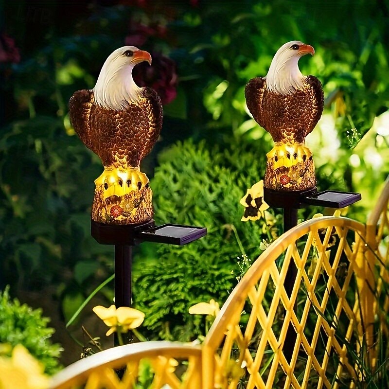 2 Pcs U.S. 250th Anniversary 4th of July Outdoor Solar Waterproof Eagle Garden Stake Lights