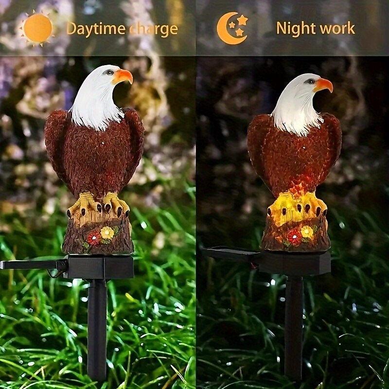2 Pcs U.S. 250th Anniversary 4th of July Outdoor Solar Waterproof Eagle Garden Stake Lights