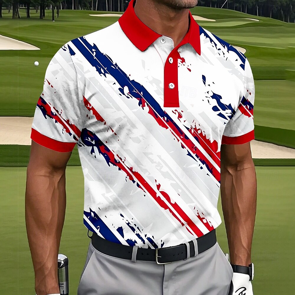 USA 250th Anniversary Golf Polo Shirt – Vintage Eagle & American Flag Print, Patriotic Quick Dry Short Sleeve Top