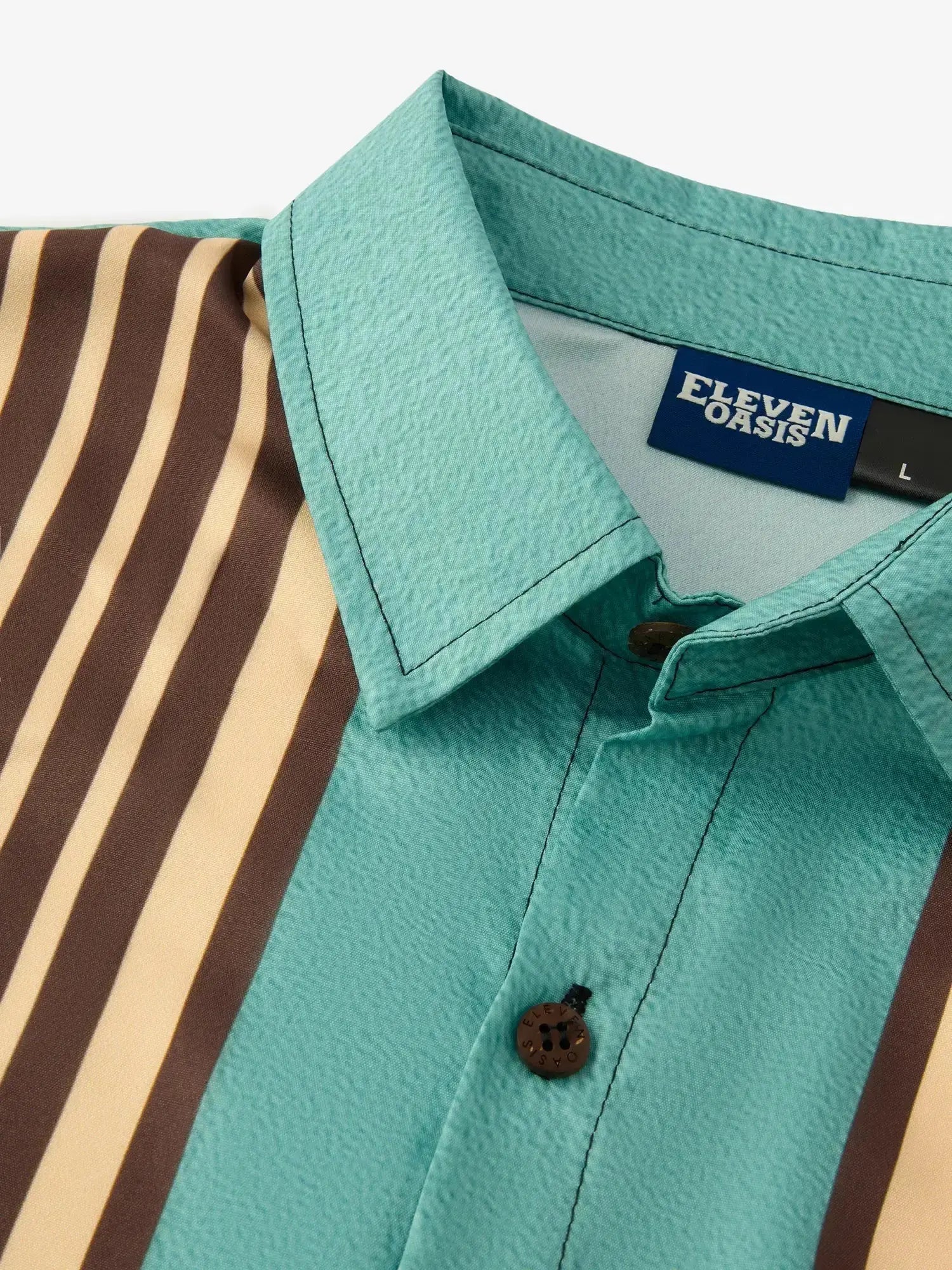 Men's Retro Striped Toucan Cocktail Print Short Sleeve Button Down Shirt, Color Block Tropical Summer Beach Casual Shirt