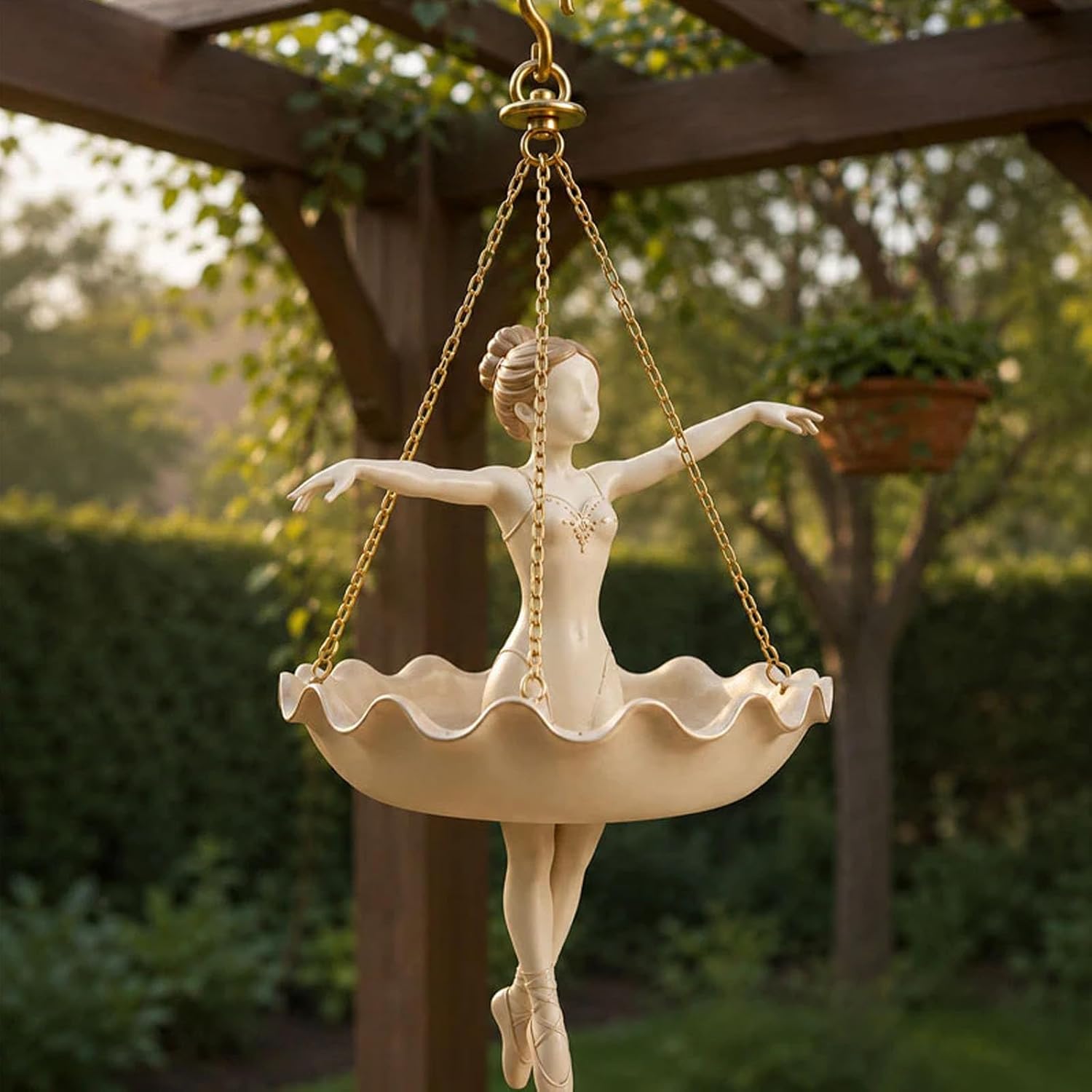 Ballerina Hanging Planters: Resin planters shaped like ballerinas, with chains, suitable for indoor and outdoor decoration