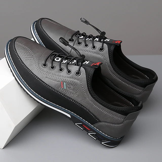 Men's Brown Casual Sneakers with Lace-Up Design – Comfortable Non-Slip Walking Shoes for Daily Outdoor Activities