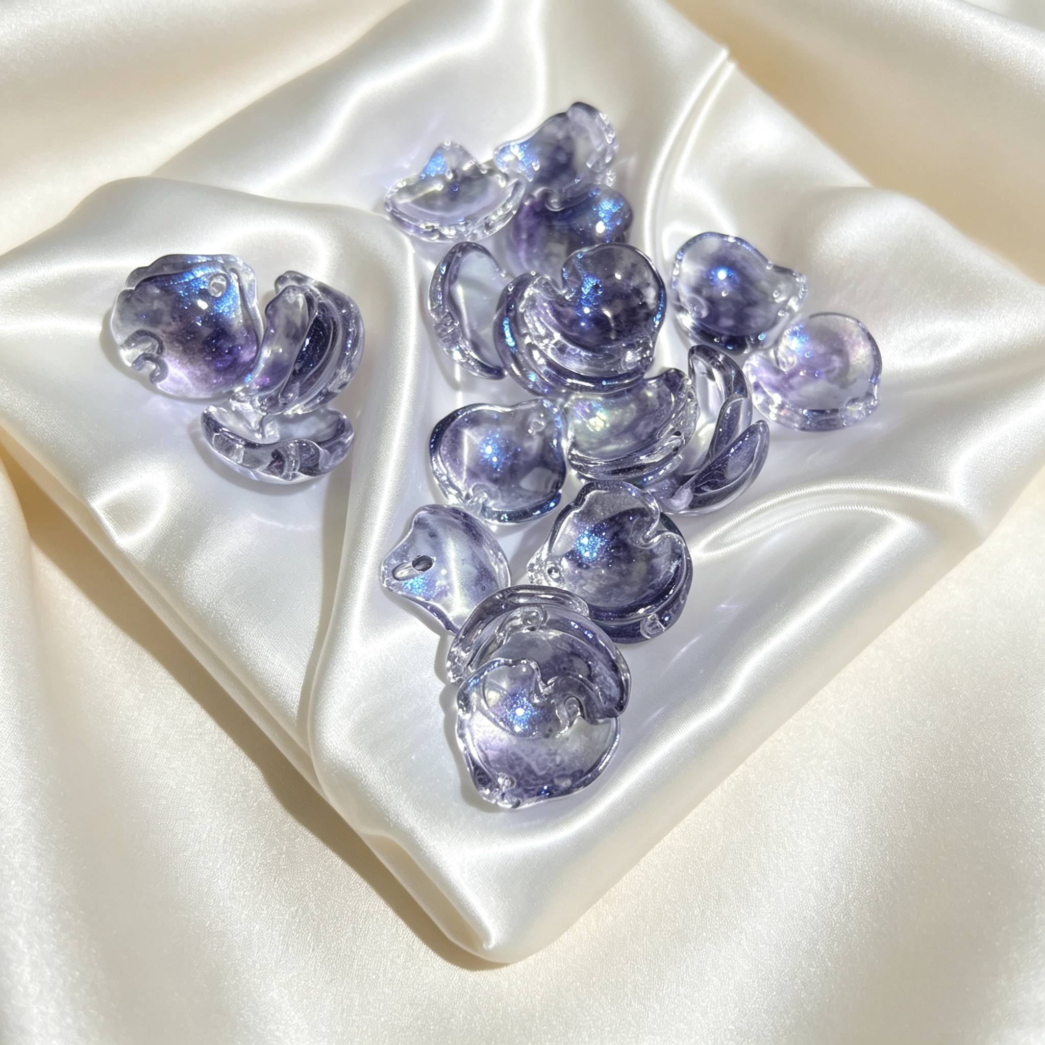glass peony petals