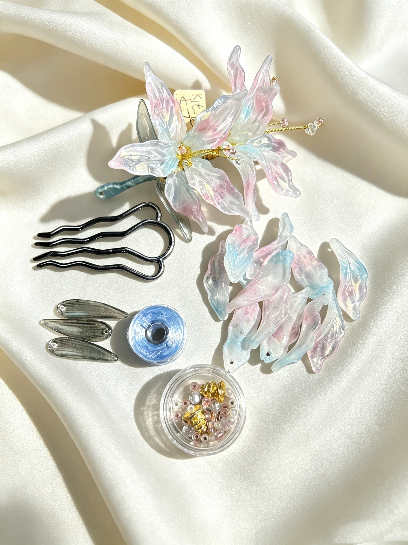 Gradient Glass Flower Hairpin DIY Kit