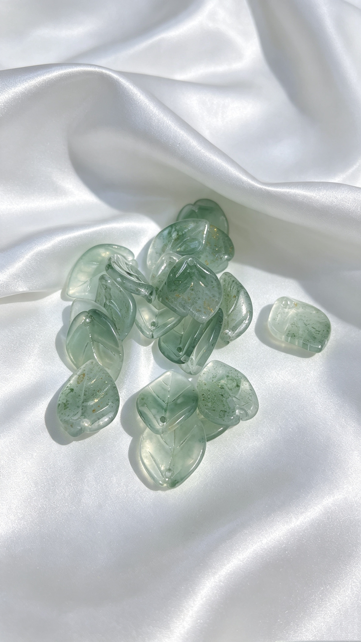 Green Gold Foil Glass LEAVES