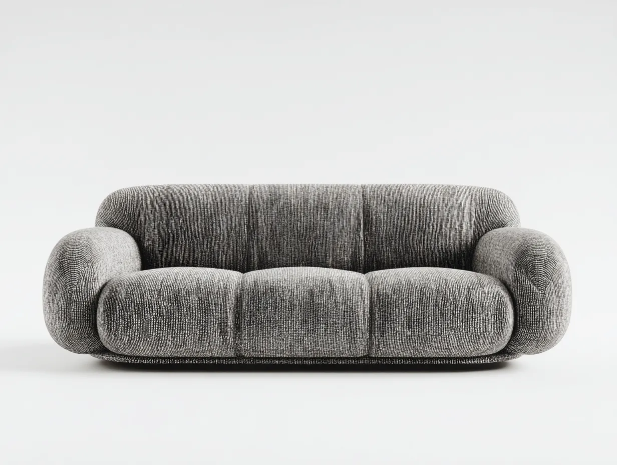 Gerades Sofa - Stoff-Schaumstoff-Holz - 196x98x72 cm - Grau - Modern Minimalistisch-Sasolcohome