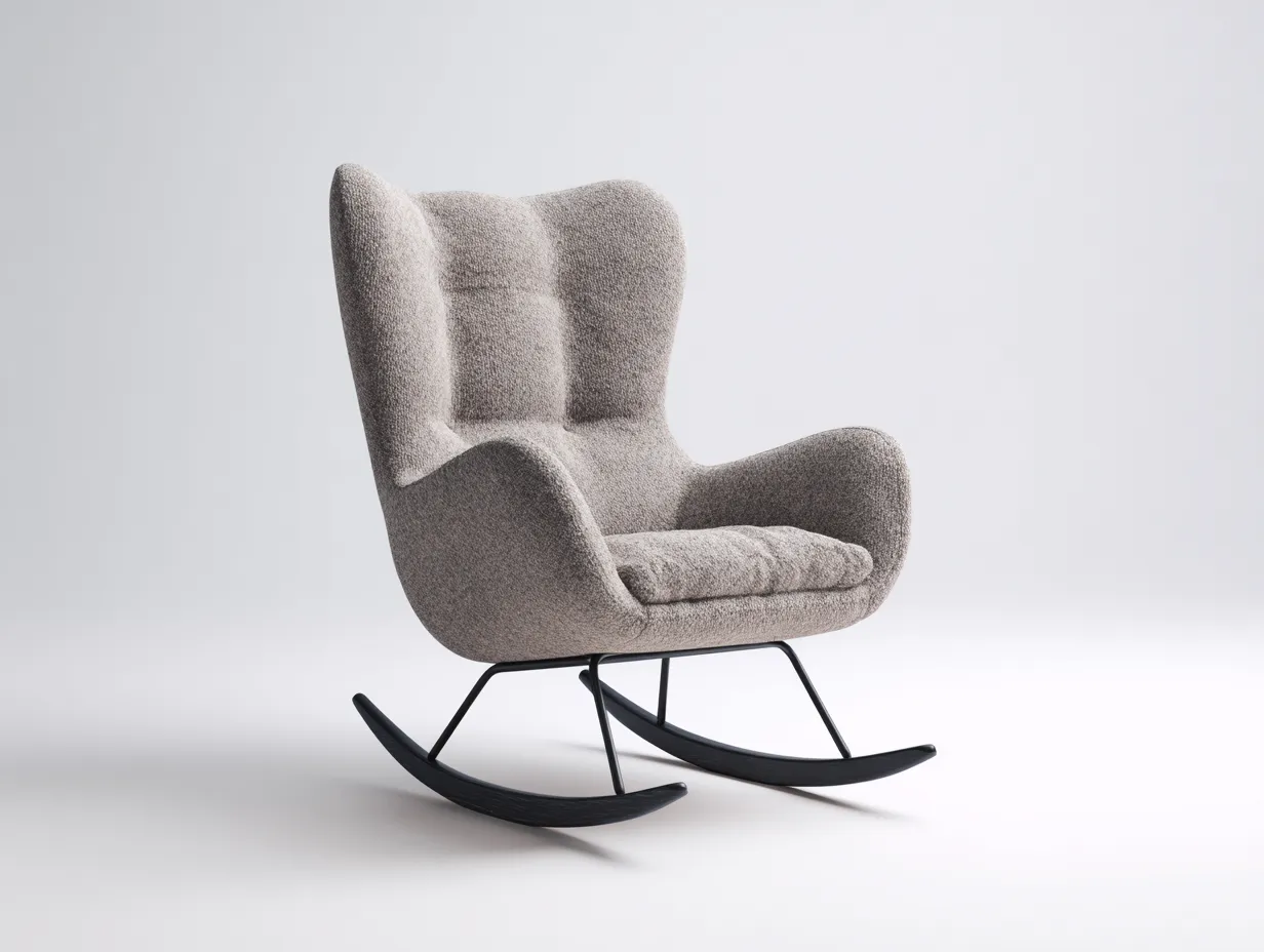 Schaukelstühle - Stoff-Metall - 95x82x108 cm - Grau-Schwarz - Modern-Sasolcohome