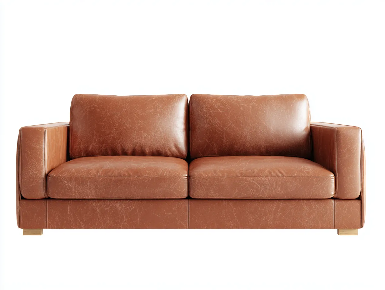 Zweisitzer Sofa-Kunstleder-Holz-175x91x87 cm-Braun-Modernes Design für Wohnzimmer-Sadiiohaven