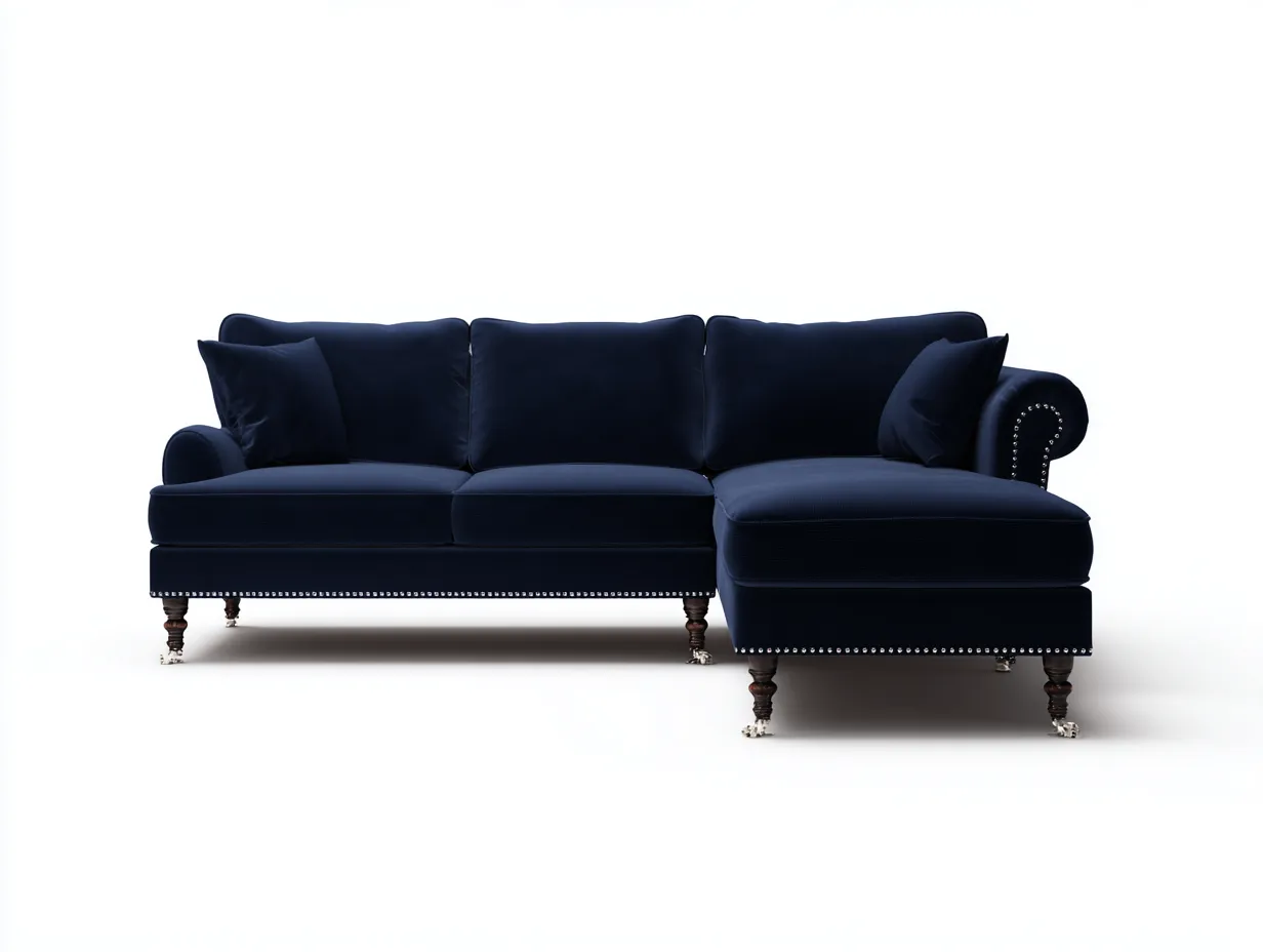 Ecksofa-Stoff-272x176x92 cm-Dunkelblau-Klassisches Design-Sadiiohaven