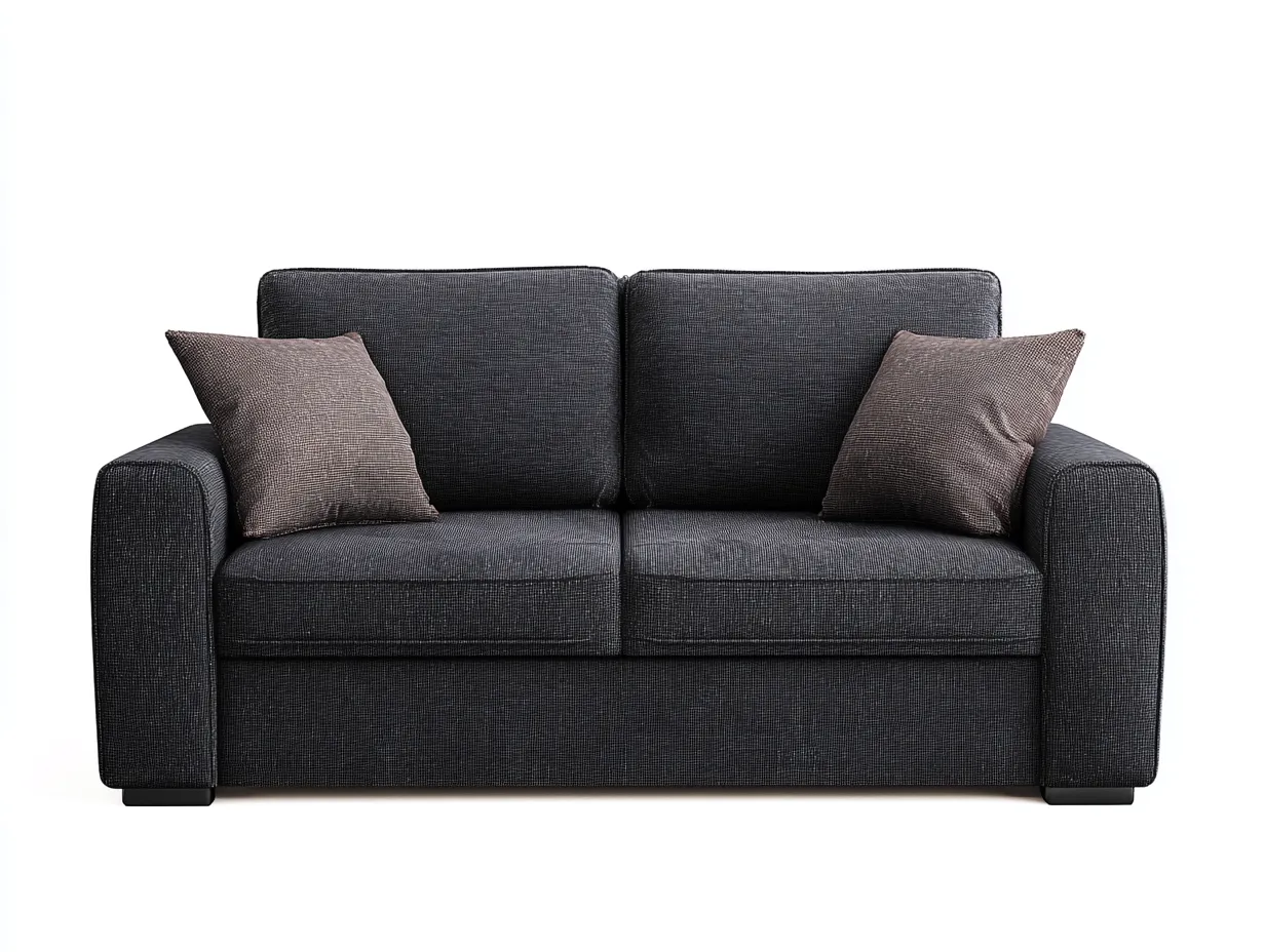 Zweisitzer Sofa-Stoff-Holz-158x86x84 cm-Dunkelgrau-Modernes Design für Wohnzimmer-Sadiiohaven