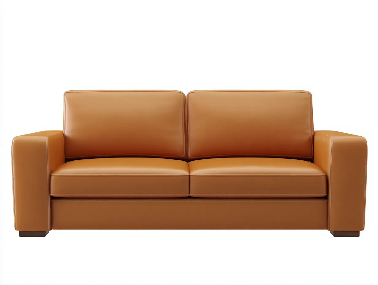 Zweisitzer Sofa-Kunstleder-Holz-174x89x85 cm-Braun-Modernes Design für Wohnzimmer-Sadiiohaven