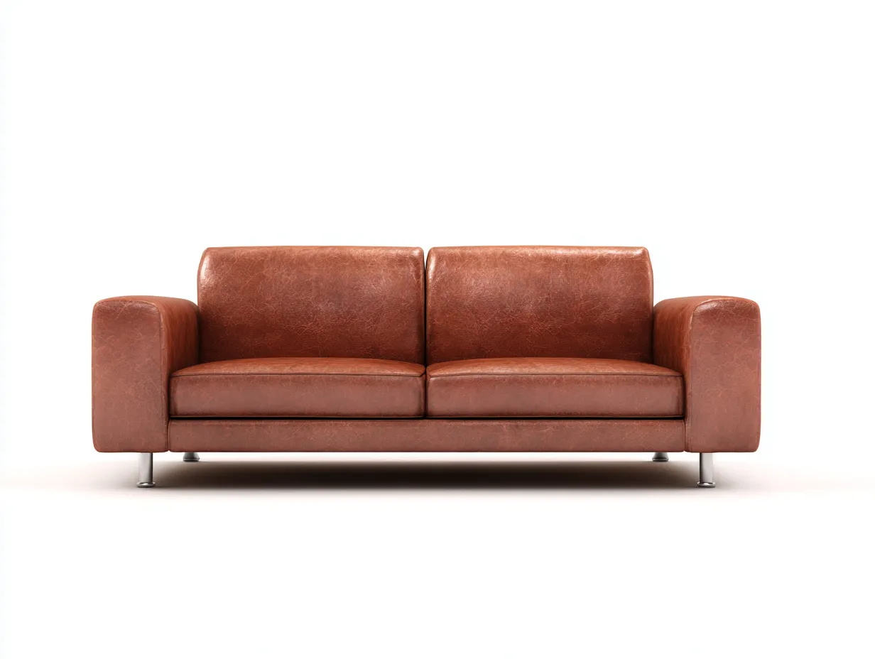 Zweisitzer Sofa-Kunstleder-Metall-Holz-172x90x86 cm-Braun-Modernes Design für Wohnzimmer-Sadiiohaven