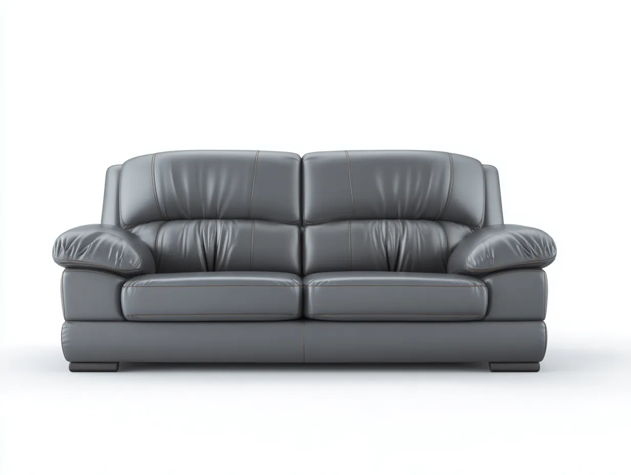 Zweisitzer Sofa-Kunstleder-Holz-170x92x88 cm-Grau-Modernes Design für Wohnzimmer-Sadiiohaven