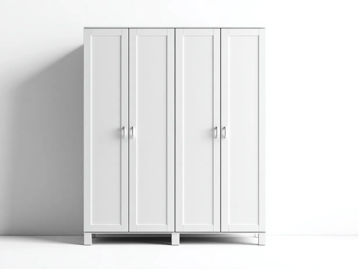 Kleiderschränke mit vier Türen - MDF - 188x60x210 cm - Weiß - Klassisches Design-Sadiiohaven