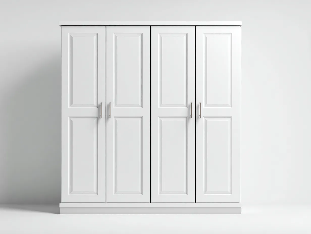 Kleiderschränke mit vier Türen - MDF - 184x59x204 cm - Weiß - Klassisches Design-Sadiiohaven
