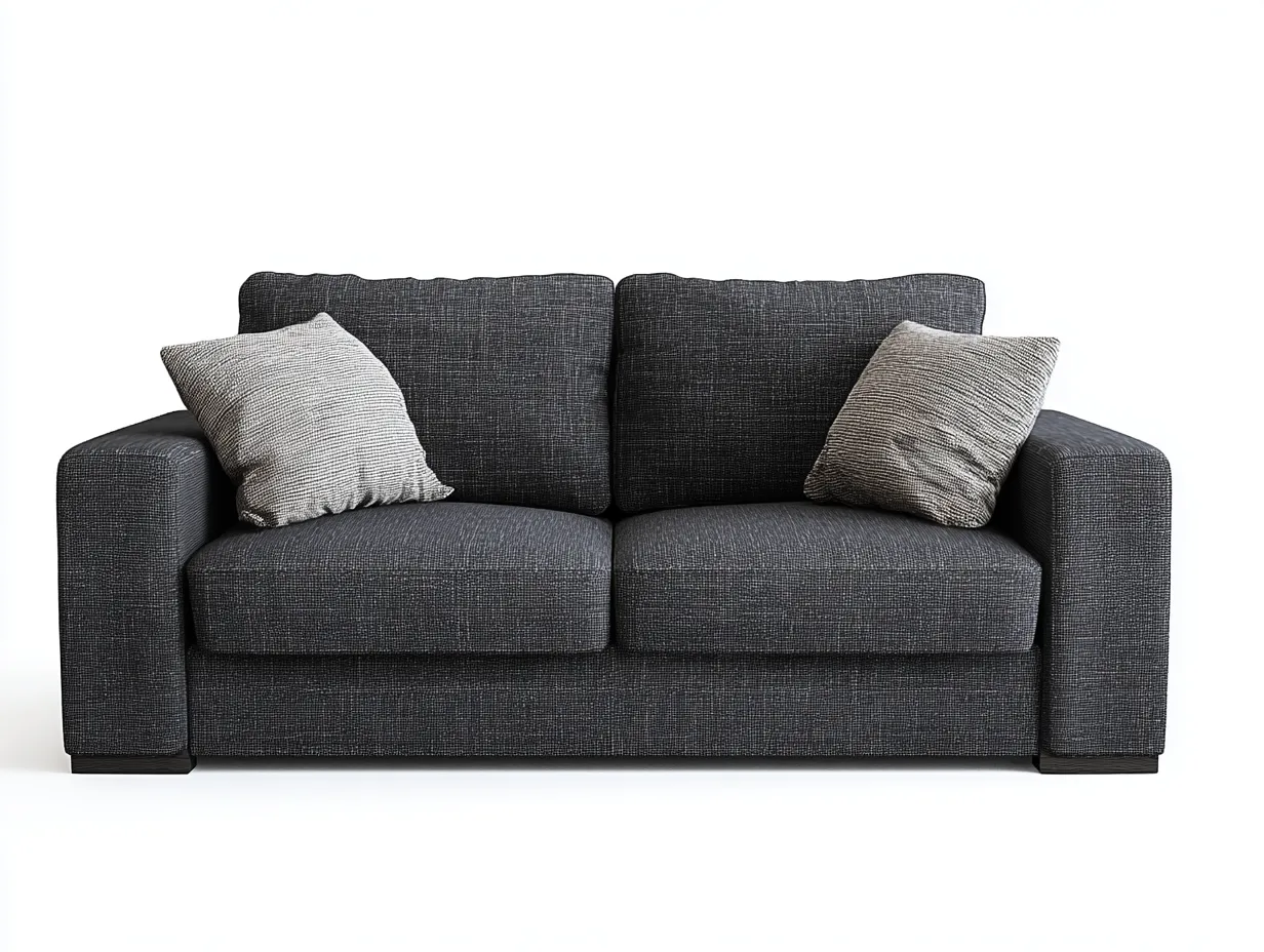 Zweisitzer Sofa-Stoff-Holz-165x90x82 cm-Dunkelgrau-Modernes Design für Wohnzimmer-Sadiiohaven