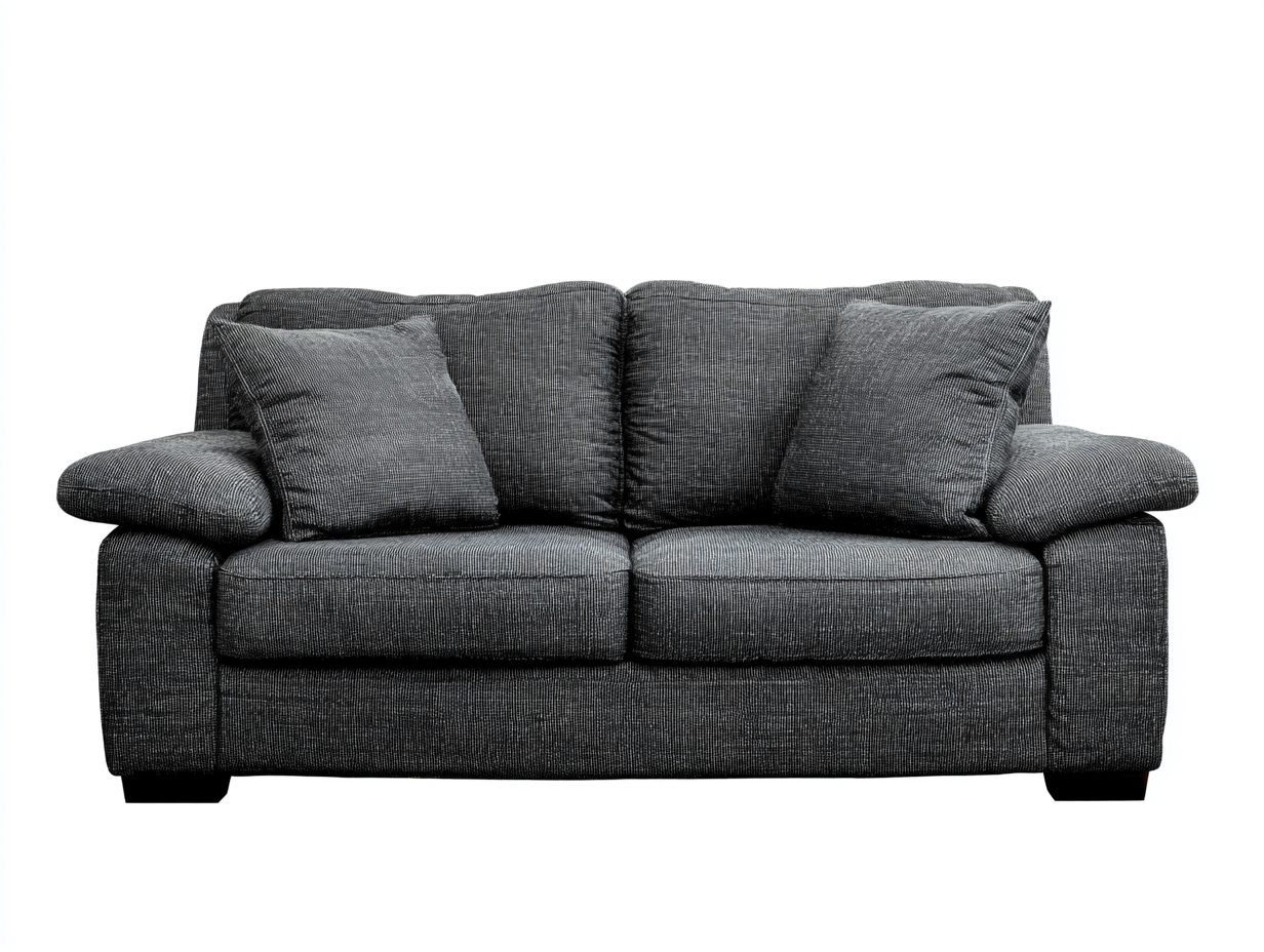 Canapé 2 places tissu texturé 138x88x92 cm - gris foncé - adapté pour salon - style moderne confortable-Soliniahouse