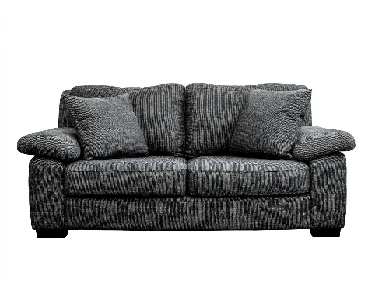 Canapé 2 places tissu texturé 138x88x92 cm - gris foncé - adapté pour salon - style moderne confortable-Soliniahouse