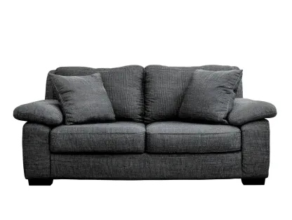 Canapé 2 places tissu texturé 138x88x92 cm - gris foncé - adapté pour salon - style moderne confortable-Soliniahouse