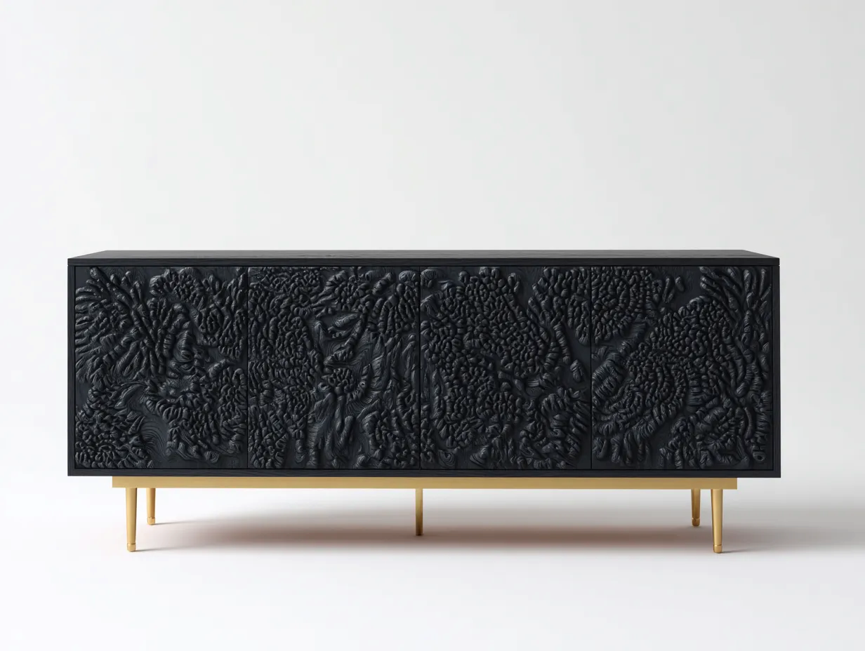 Meuble d'entrée-bois-métal-175 x 49 x 78 cm-noir-style moderne-Soliniahouse