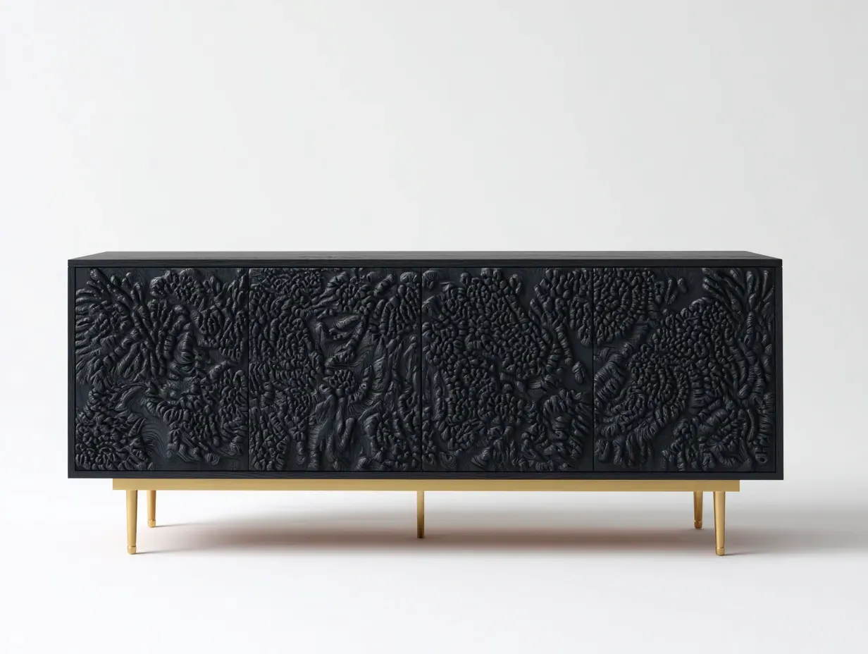 Meuble d'entrée-bois-métal-175 x 49 x 78 cm-noir-style moderne-Soliniahouse