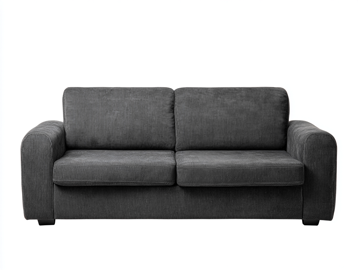 Canapé 2 places en tissu 150x85x80 cm - gris foncé - design moderne pour salon-Soliniahouse