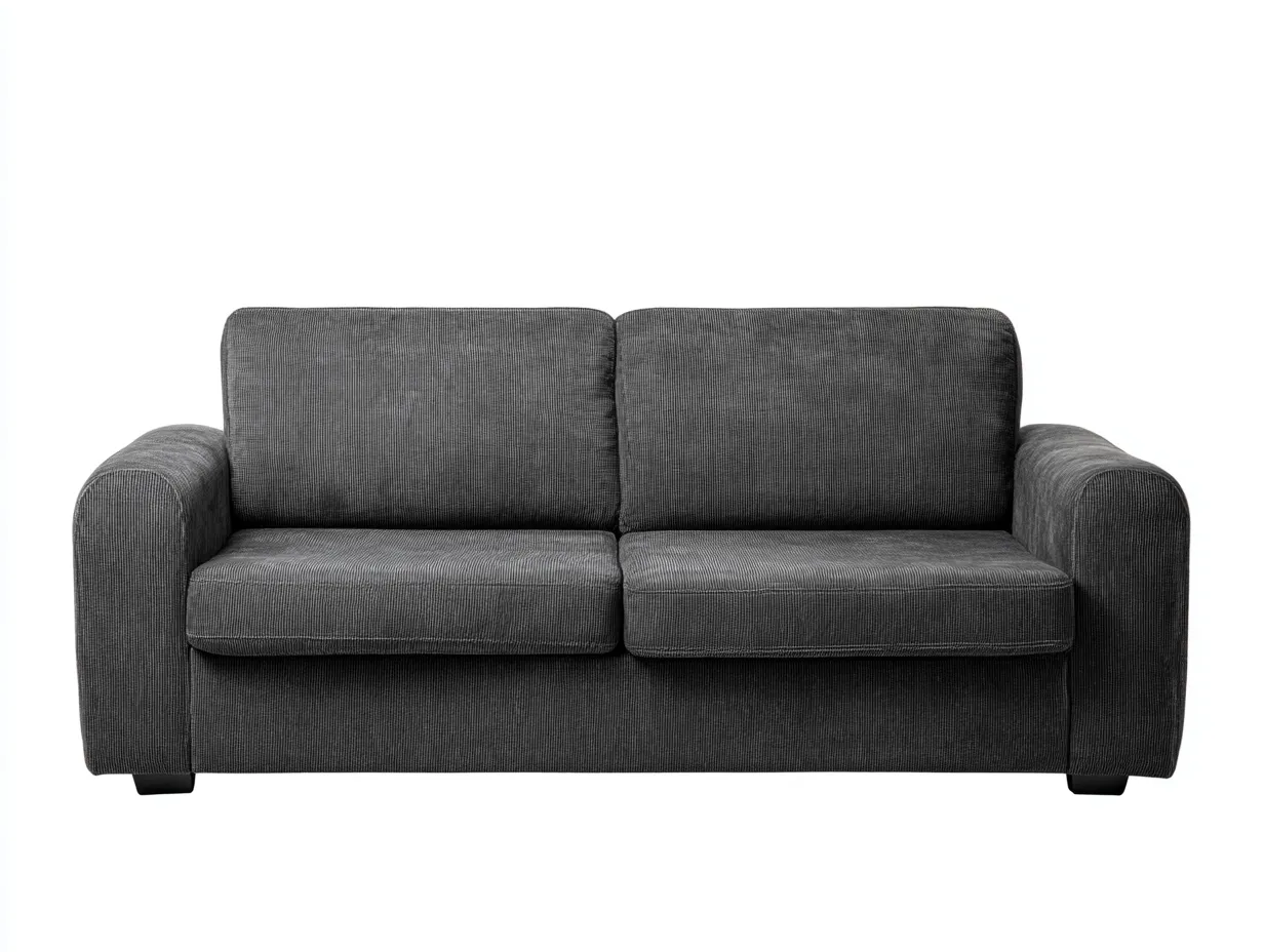 Canapé 2 places en tissu 150x85x80 cm - gris foncé - design moderne pour salon-Soliniahouse