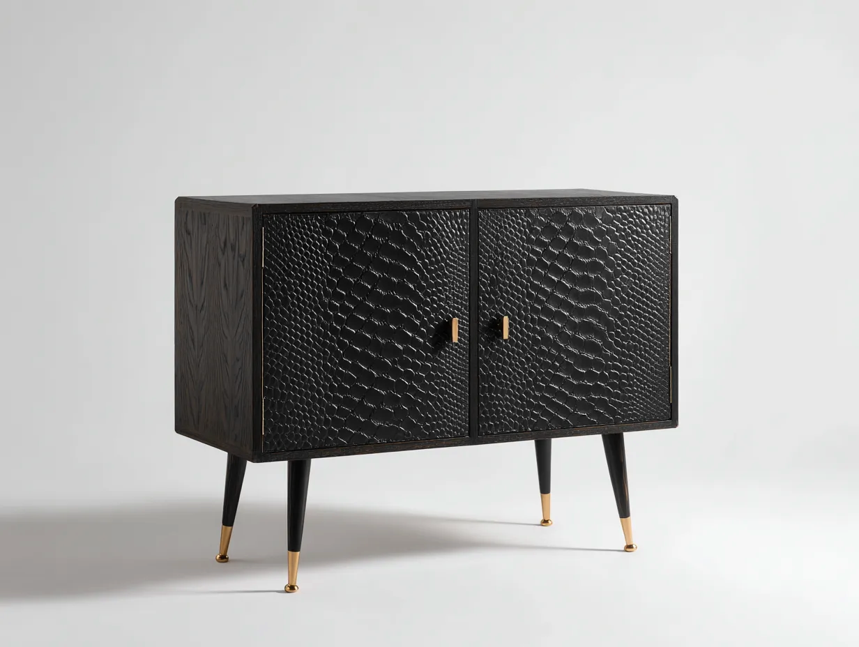 Meuble d'entrée-bois-métal-110 x 42 x 72 cm-noir-style moderne-Soliniahouse