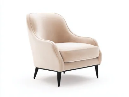 Fauteuil tissu métal 74x72x84 cm - beige - design moderne pour salon-Soliniahouse