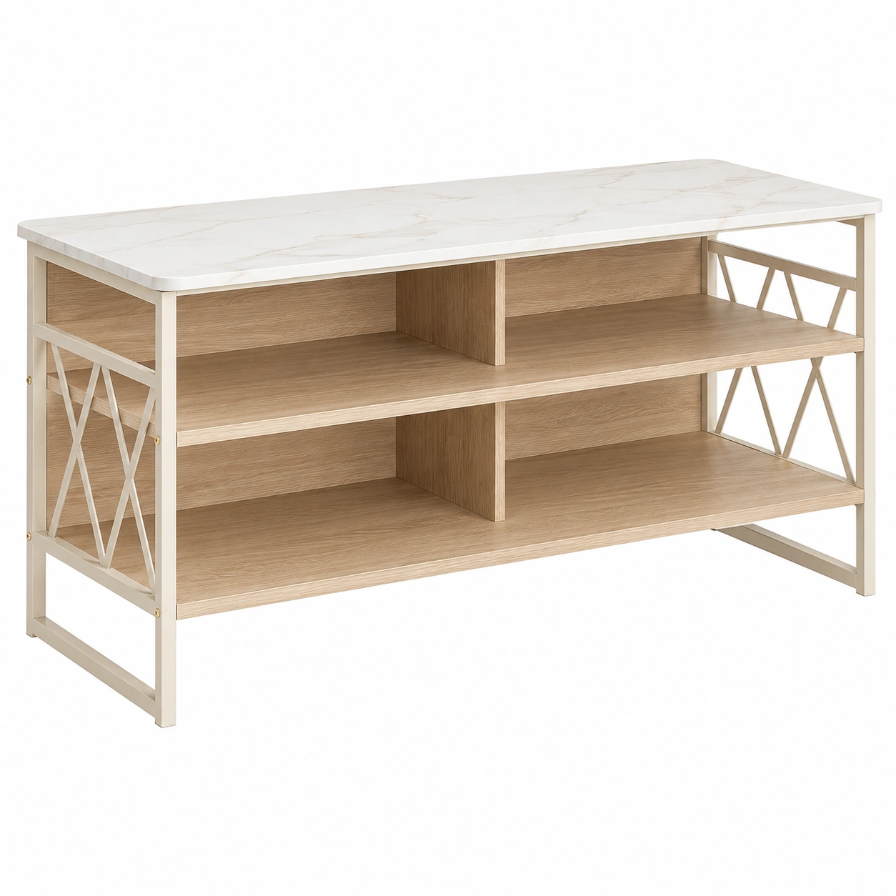 Mueble TV Blanco Marmolado-vanselora