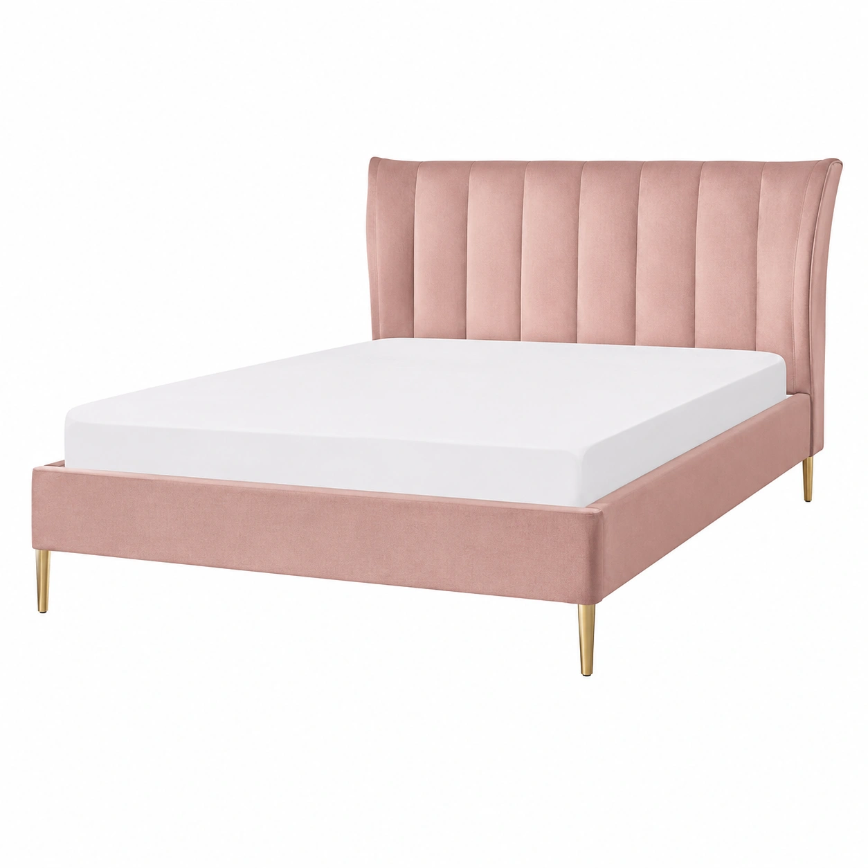 Cama Tapizada Rosa Moderna-vanselora