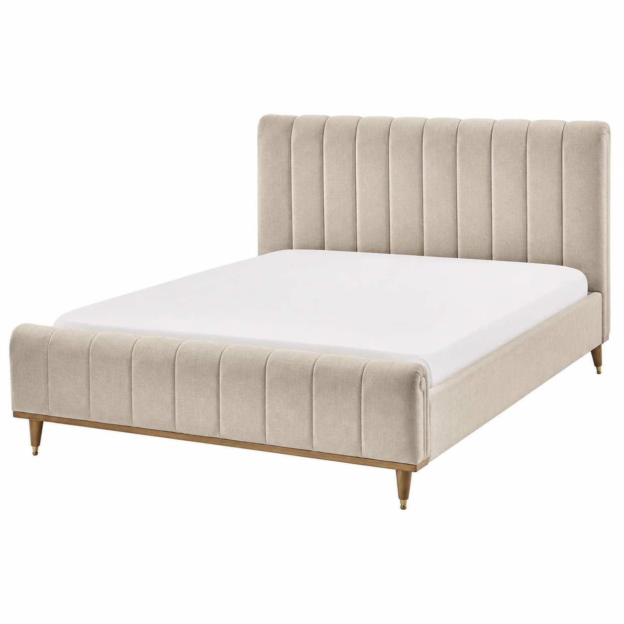 Cama Tapizada Beige Elegante-vanselora