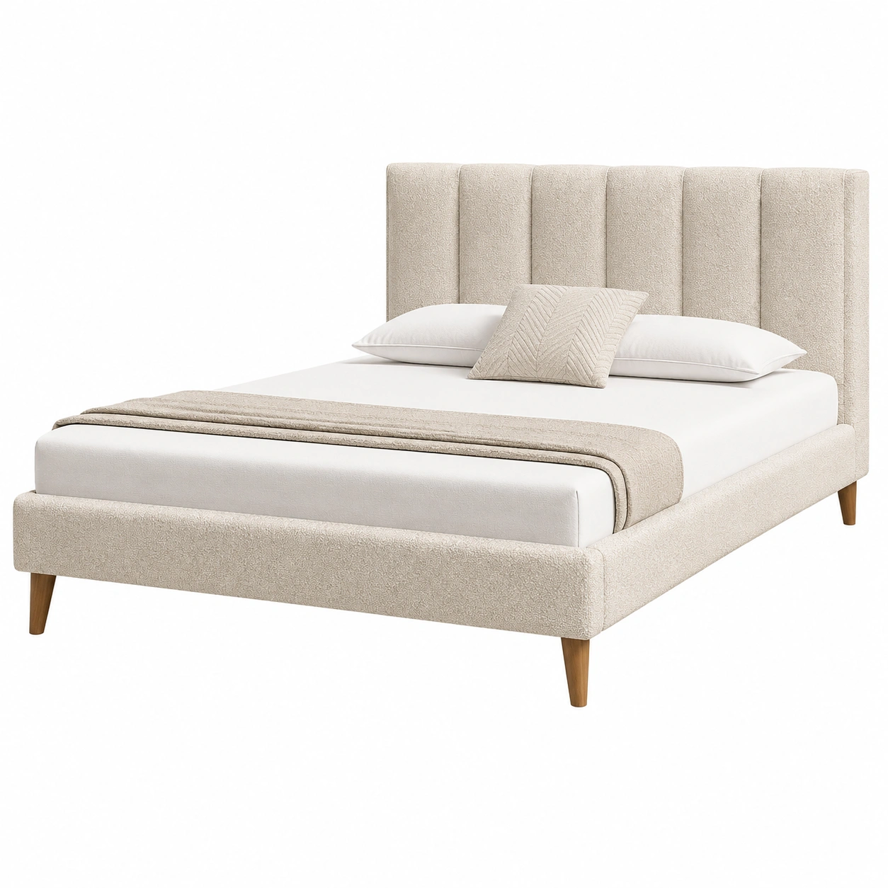 Cama Beige Boucle Moderna-vanselora