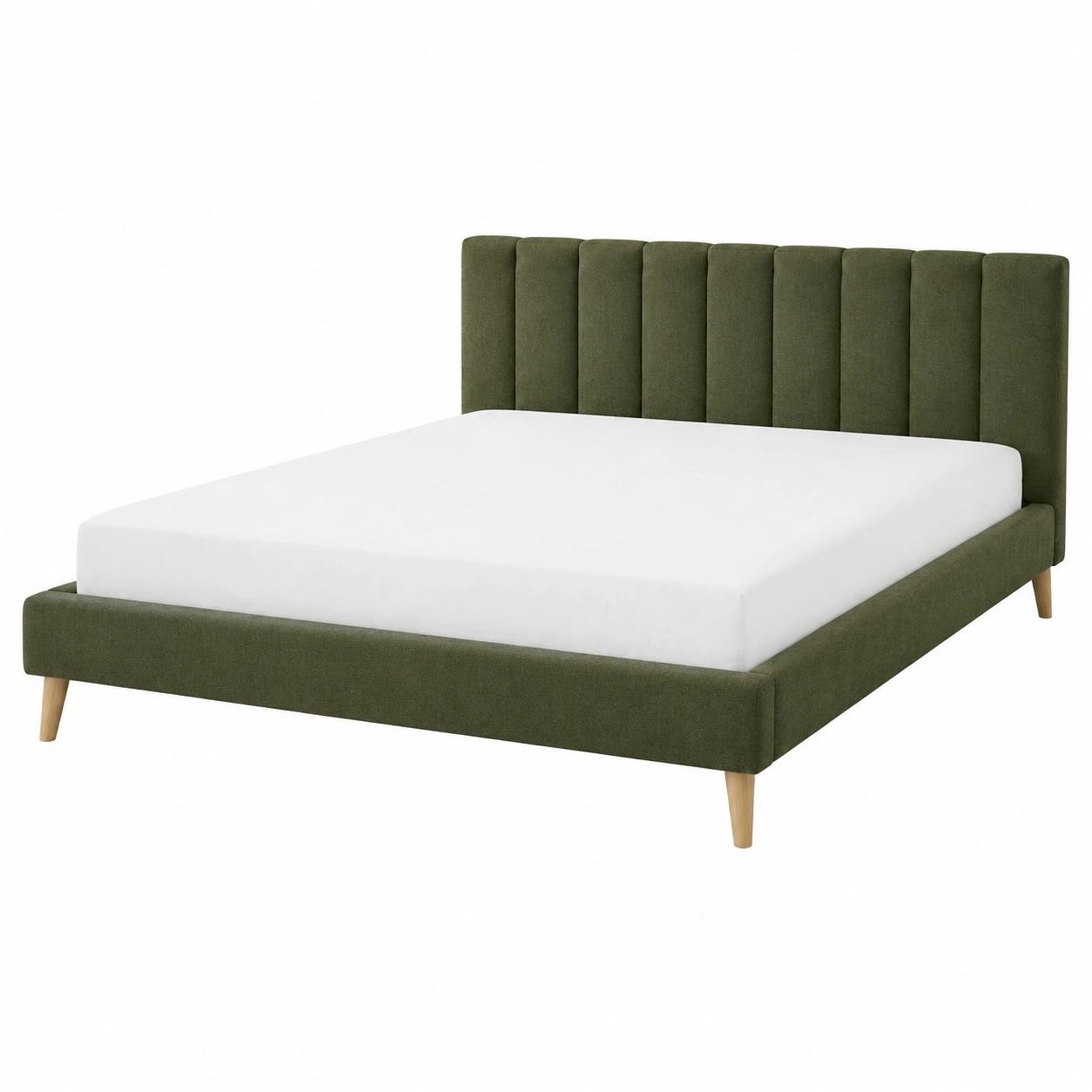 Cama Tapizada Verde Oliva-vanselora