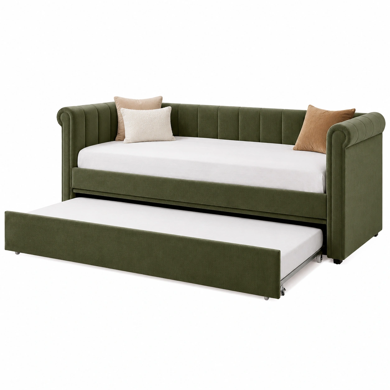 Cama nido Verde oliva tapizada moderna-patioventra