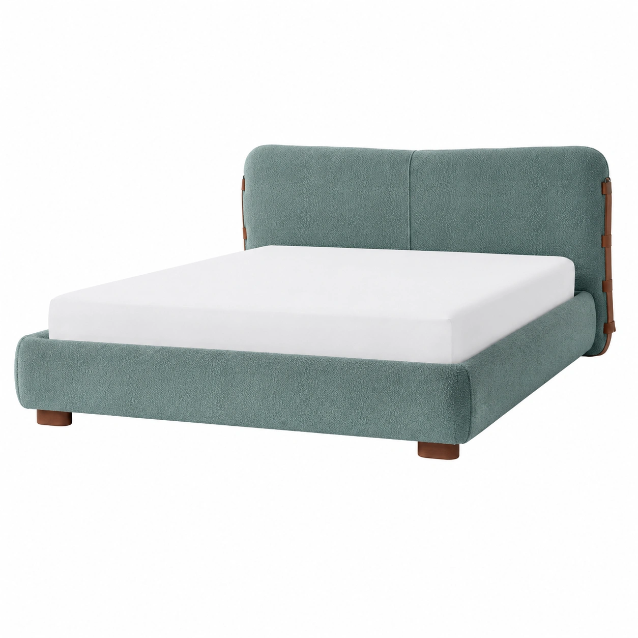 Cama Tapizada Verde Agua con Cabecero Acolchado-patioventra