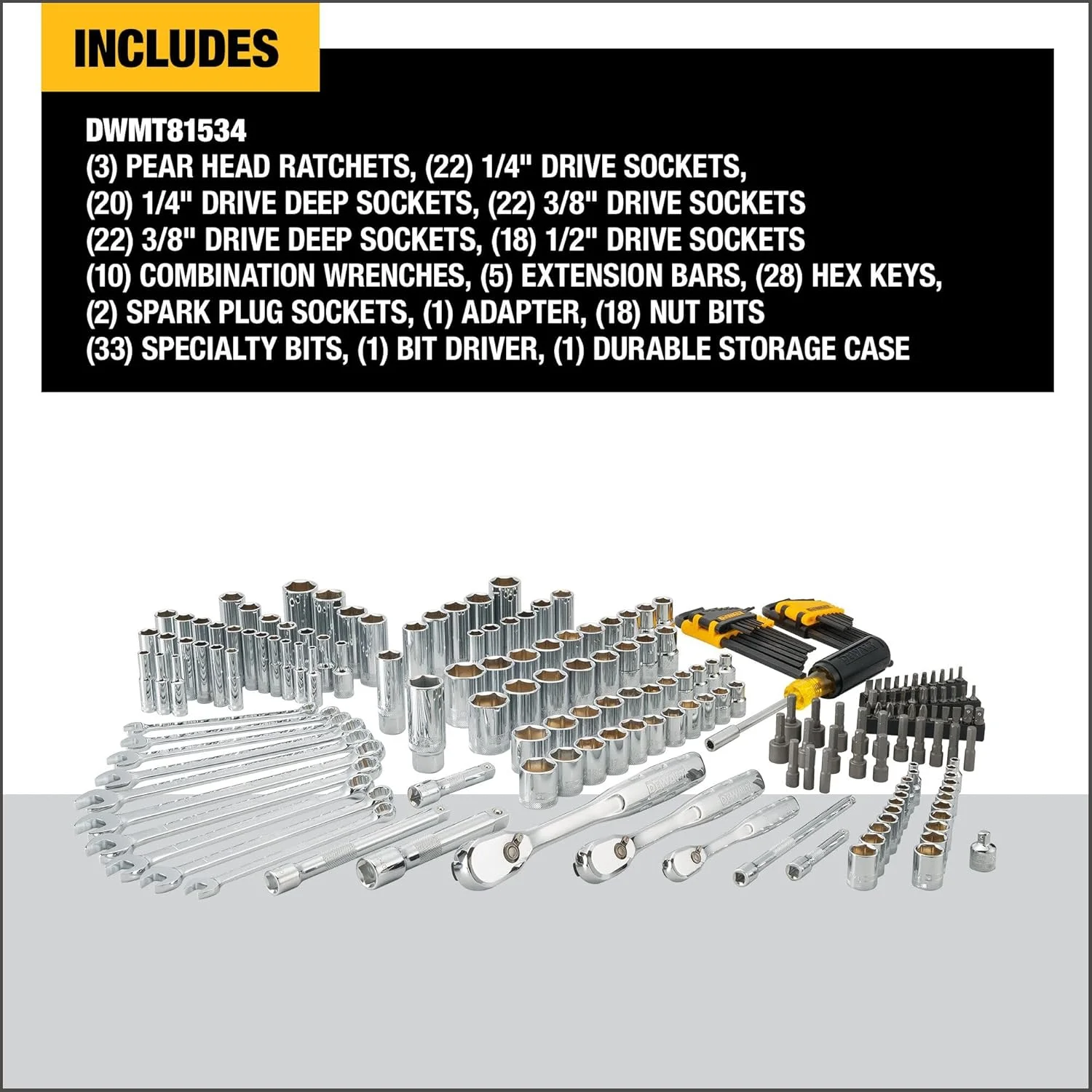 Dewalt Juego de herramientas mecánicas + Kit Taladro Atornillador y Llave de Impacto Inalámbrico 20V MAX* DCK240C2