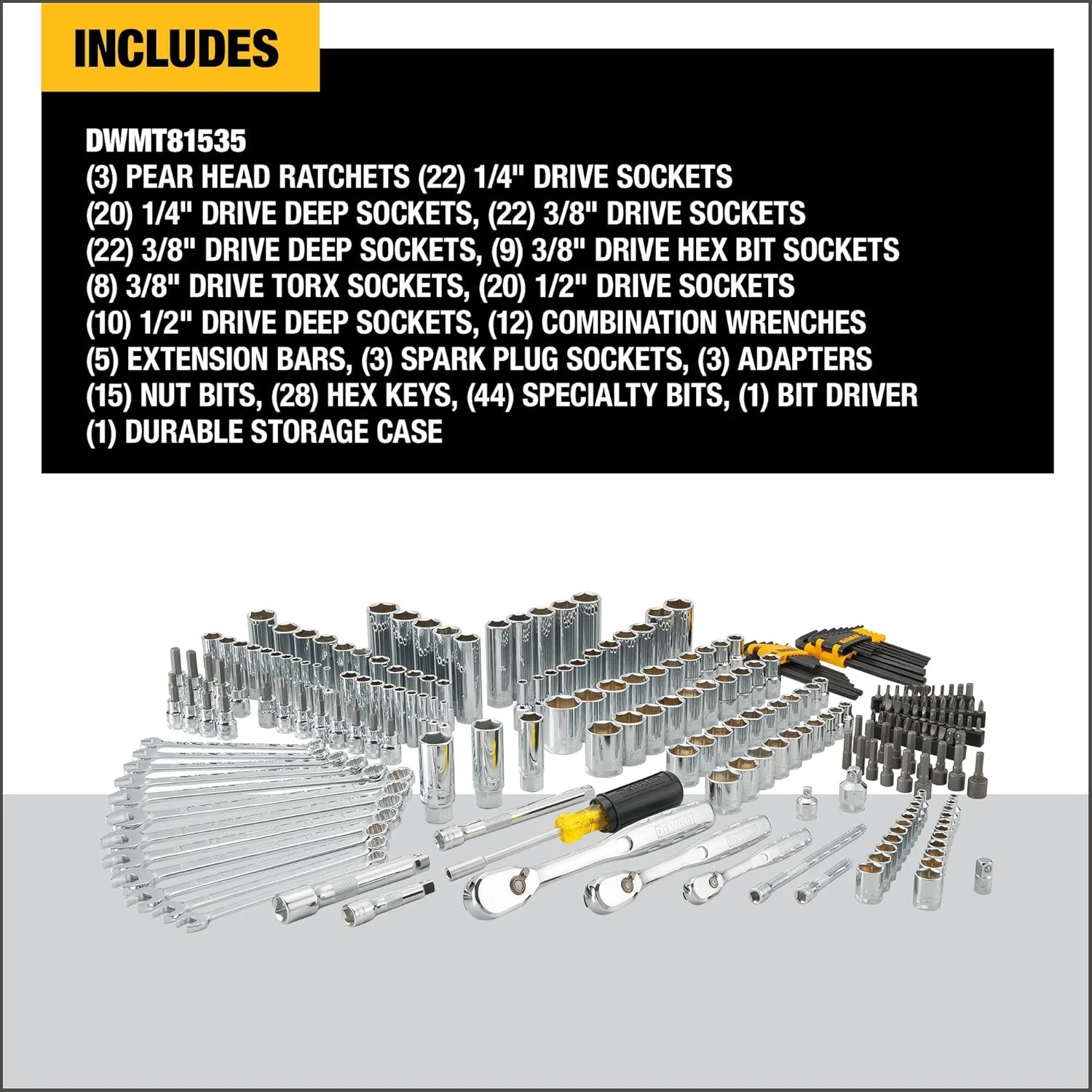 Dewalt Juego de herramientas mecánicas + Kit Taladro Atornillador y Llave de Impacto Inalámbrico 20V MAX* DCK240C2
