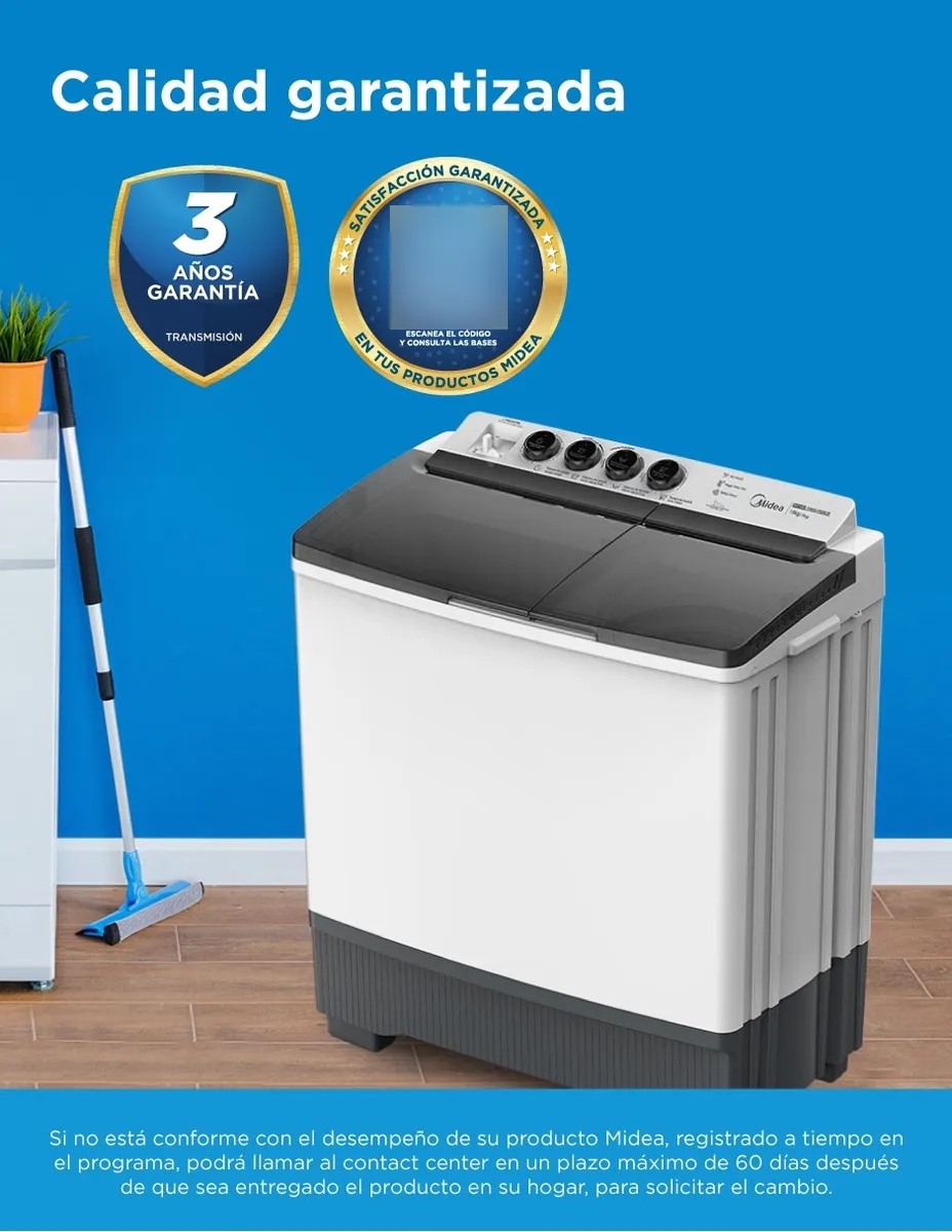 Lavadora Semiautomática Dos Tinas 19kg Twin Force Pulsator