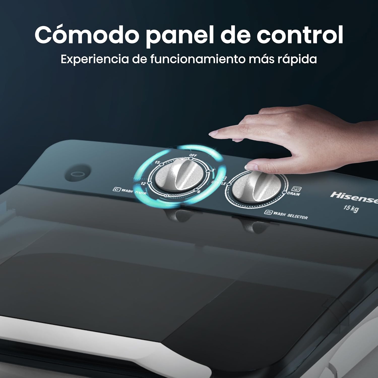 Hisense WSFF1501 Lavadora Semiautomatica 15kg, Blanco/Gris
