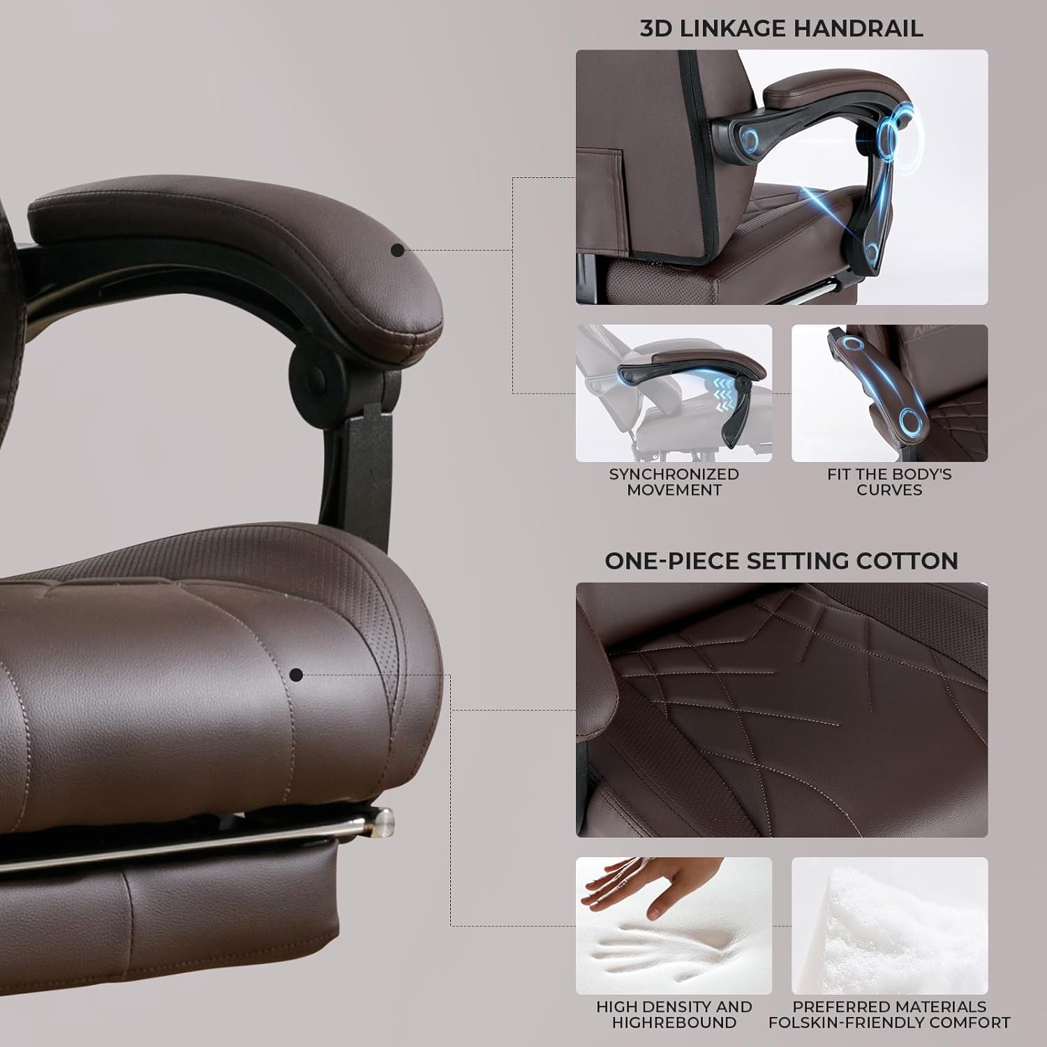 Silla para juegos con reposapiés y soporte lumbar de masaje, silla ergonómica para jugadores de computadora, sillas de videojuegos de oficina con altura ajustable y respaldo