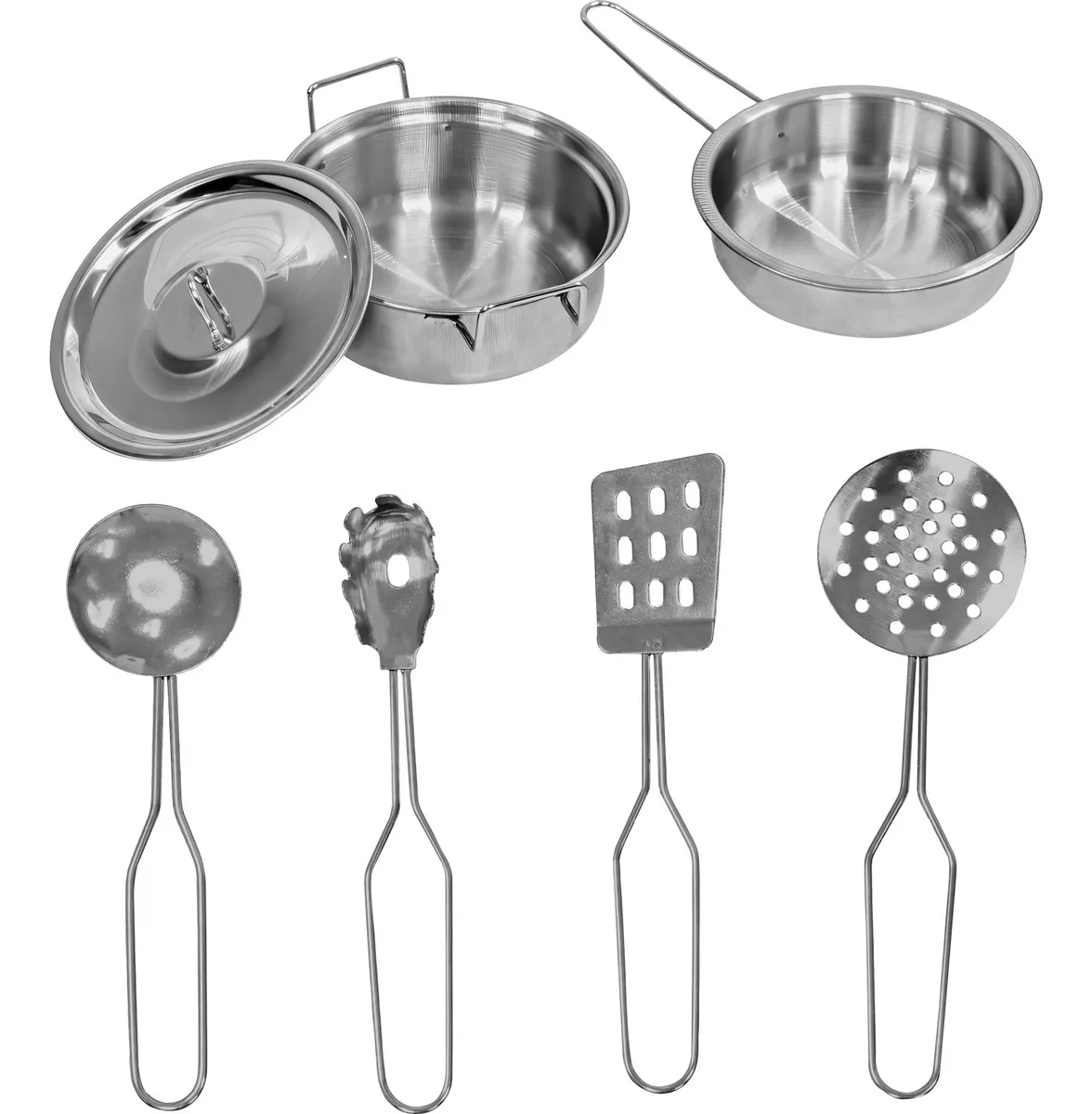 Juego completo de juguetes de cocina infantiles de madera.