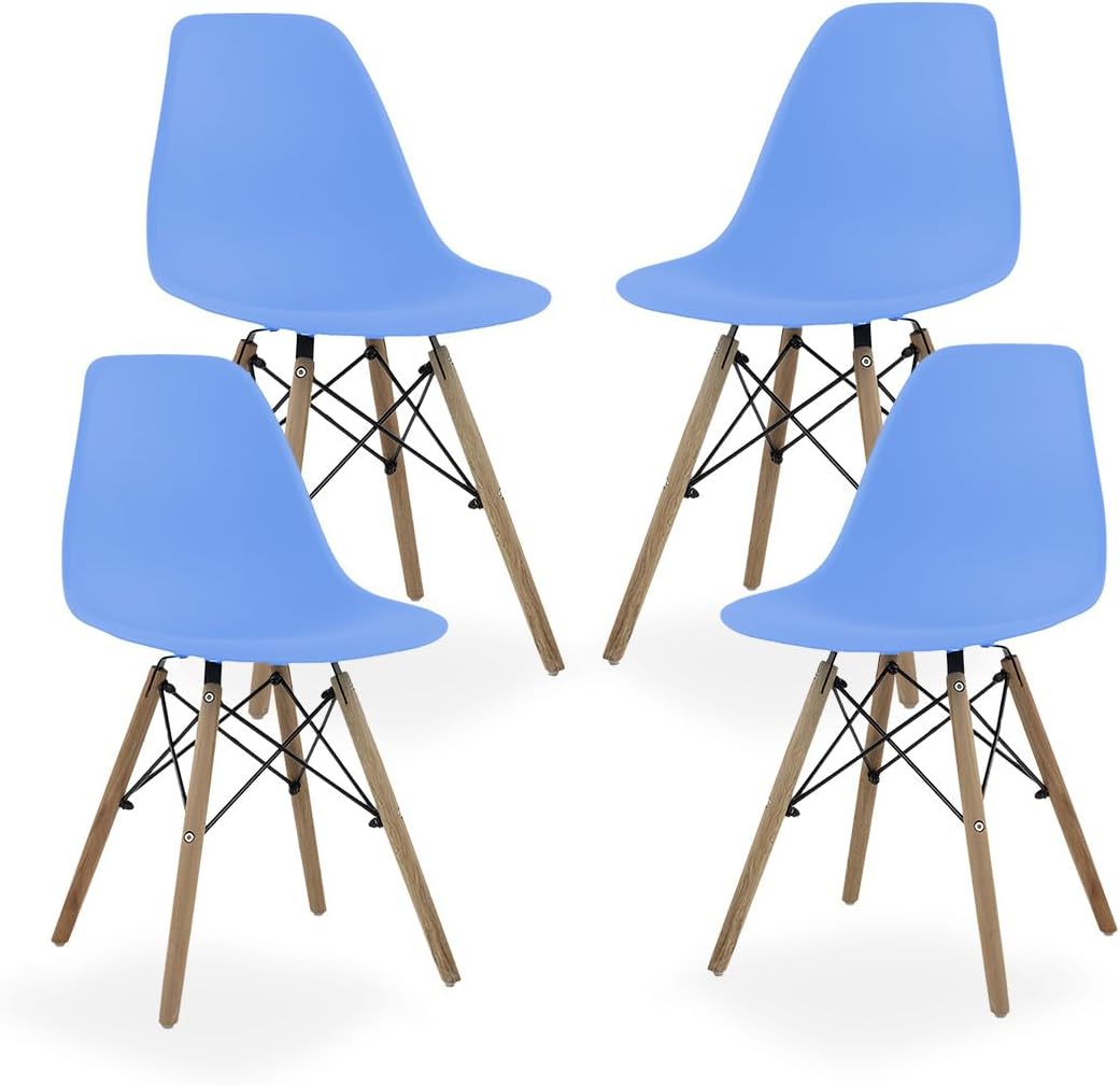 GAON. 4 Sillas Eames Modernas Minimalistas |Ergonómicas Ideales para Comedor Restaurantes y Cocinas (Negro.)