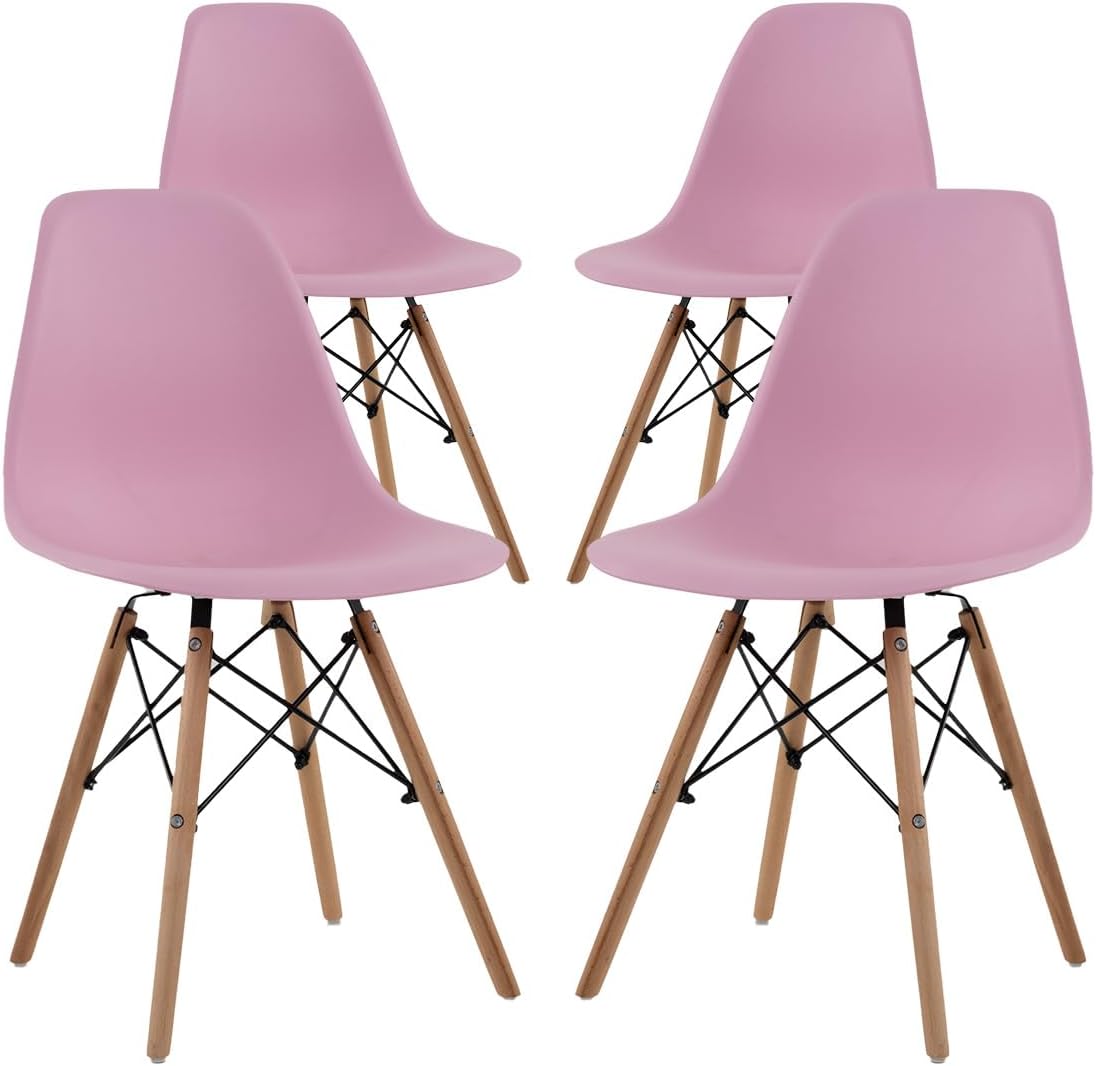 GAON. 4 Sillas Eames Modernas Minimalistas |Ergonómicas Ideales para Comedor Restaurantes y Cocinas (Negro.)
