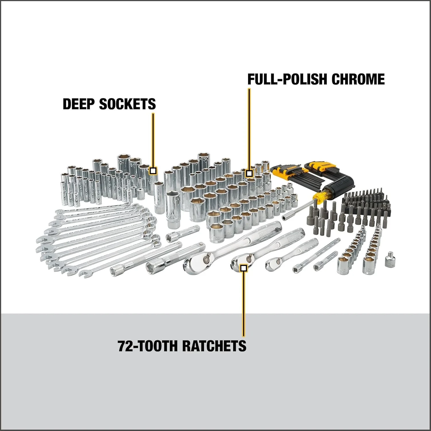 Dewalt Juego de herramientas mecánicas + Kit Taladro Atornillador y Llave de Impacto Inalámbrico 20V MAX* DCK240C2