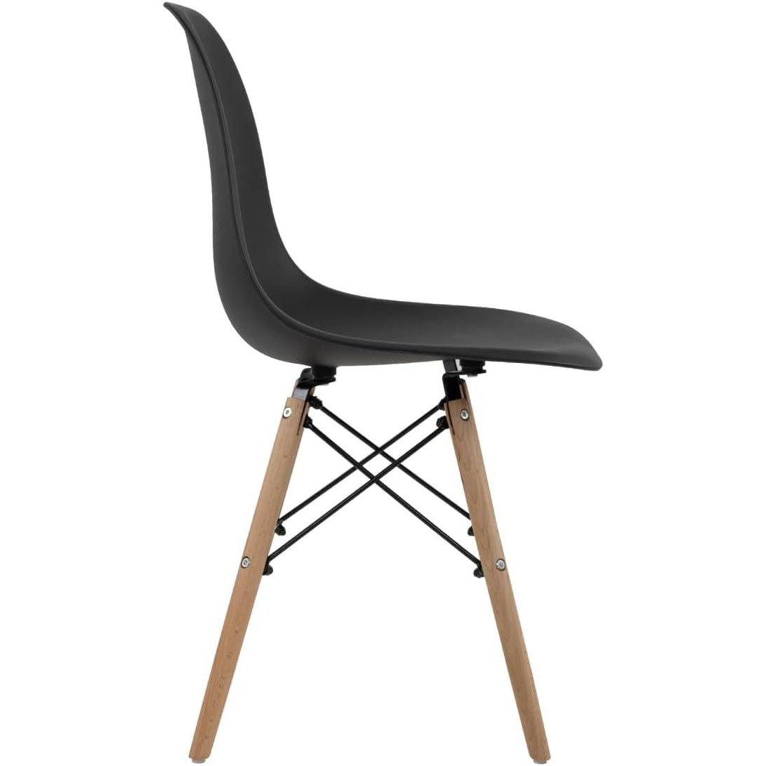 GAON. 4 Sillas Eames Modernas Minimalistas |Ergonómicas Ideales para Comedor Restaurantes y Cocinas (Negro.)