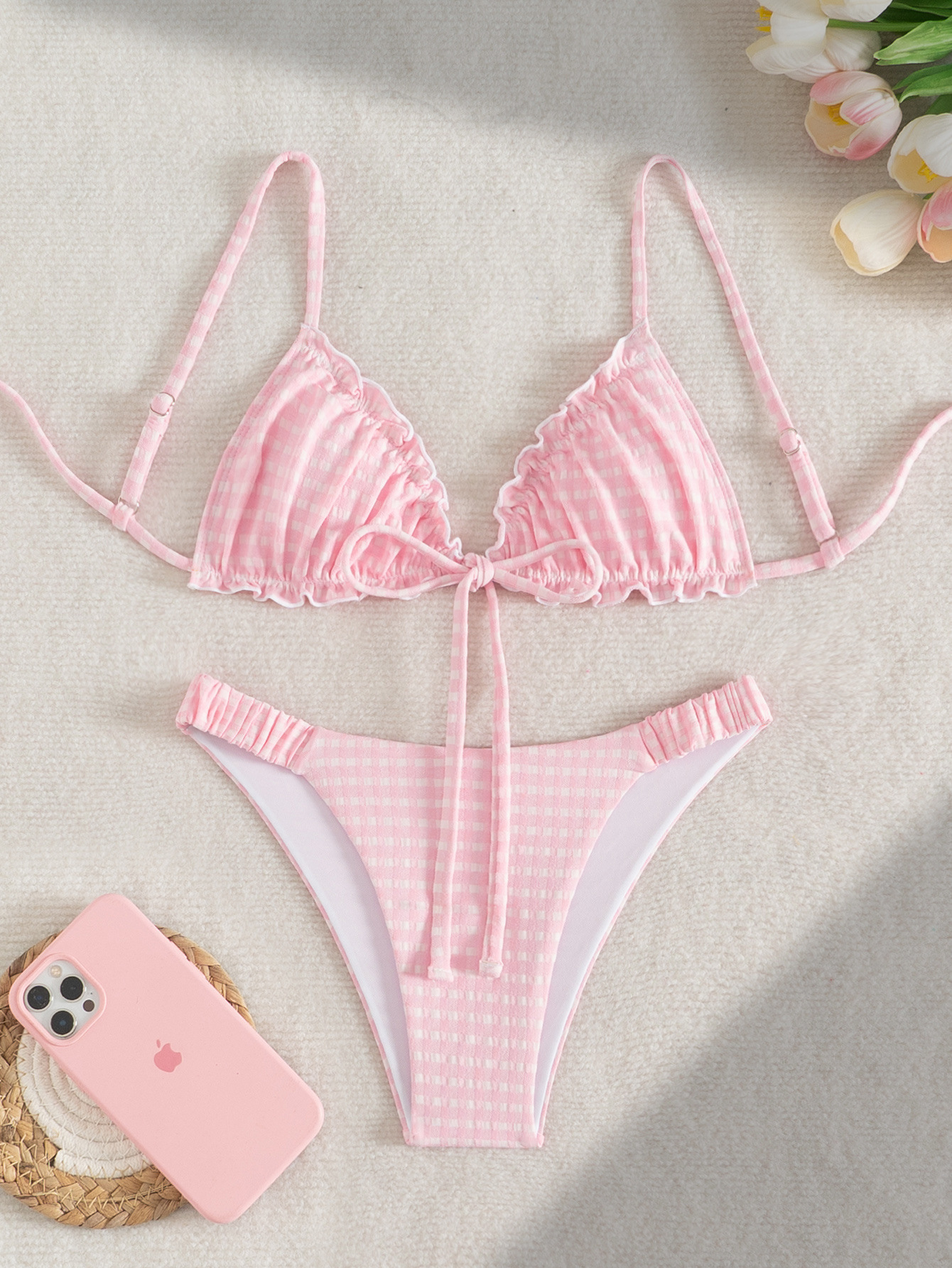 🌸 Spitzenbesetzter Bikini für Strand & Thermalbad | Sexy, figurbetontes Urlaubs-Zweiteiler-Set 👙✨